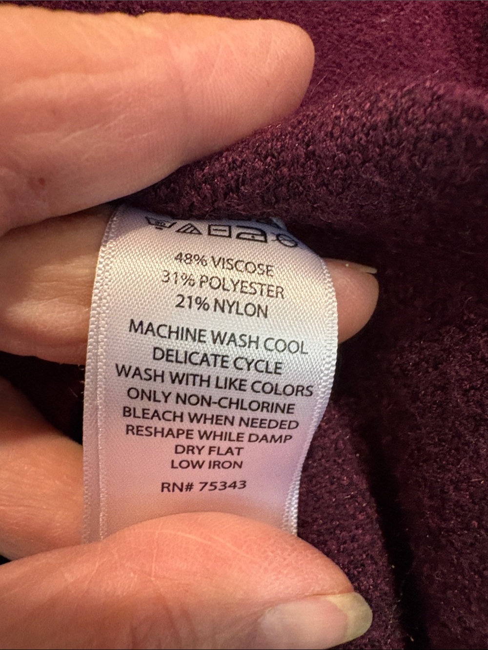 Cynthia Rowley Plum Crewneck Sweater with Black Polka Dots 1x - Picture 6 of 8